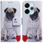 For Xiaomi Redmi 13 4G Coloured Drawing Flip Leather Phone Case(Pug)
