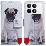 For Xiaomi Redmi K70 Pro / K70 Coloured Drawing Flip Leather Phone Case(Pug)