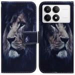 For Xiaomi Redmi K70 Pro / K70 Coloured Drawing Flip Leather Phone Case(Lion)