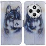 For Redmi 14C 4G Coloured Drawing Flip Leather Phone Case(White Wolf)