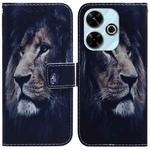 For Xiaomi Poco M6 4G Coloured Drawing Flip Leather Phone Case(Lion)