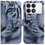 For Xiaomi Poco F6 Pro Coloured Drawing Flip Leather Phone Case(Tiger)