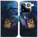 For Xiaomi 15 Pro Coloured Drawing Flip Leather Phone Case(Oil Painting Owl)