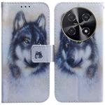 For Huawei nova 12i 4G Global Coloured Drawing Flip Leather Phone Case(White Wolf)
