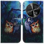 For Huawei nova 12i 4G Global Coloured Drawing Flip Leather Phone Case(Oil Painting Owl)