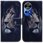 For Huawei nova 12 Ultra Coloured Drawing Flip Leather Phone Case(Lion)