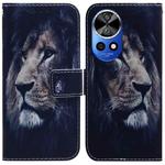For Huawei nova 12 Pro Coloured Drawing Flip Leather Phone Case(Lion)