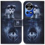 For Huawei nova 12 Pro Coloured Drawing Flip Leather Phone Case(Wolf and Dog)
