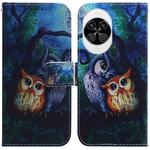 For Huawei nova 14 Coloured Drawing Flip Leather Phone Case(Oil Painting Owl)