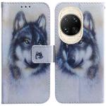 For Huawei nova 14 Ultra Coloured Drawing Flip Leather Phone Case(White Wolf)