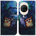 For Huawei nova 14 Ultra Coloured Drawing Flip Leather Phone Case(Oil Painting Owl)