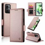 For Xiaomi Redmi Note 12 Global India Side Buckle Magnetic Frosted Leather Phone Case(Rose Gold)