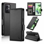 For Xiaomi Redmi Note 12 Global India Side Buckle Magnetic Frosted Leather Phone Case(Black)