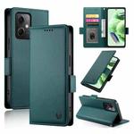 For Xiaomi Redmi Note 12 Global India Side Buckle Magnetic Frosted Leather Phone Case(Dark Green)