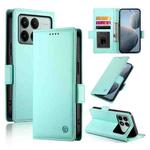 For Xiaomi Poco X6 Pro 5G Global Side Buckle Magnetic Frosted Leather Phone Case(Mint Green)