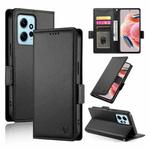 For Xiaomi Redmi Note 12 4G Global Side Buckle Magnetic Frosted Leather Phone Case(Black)