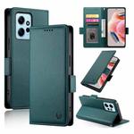 For Xiaomi Redmi Note 12 4G Global Side Buckle Magnetic Frosted Leather Phone Case(Dark Green)