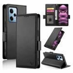 For Xiaomi Redmi Note 12 Pro Speed Side Buckle Magnetic Frosted Leather Phone Case(Black)