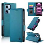 For Xiaomi Redmi Note 12 Pro Speed Side Buckle Magnetic Frosted Leather Phone Case(Blue)