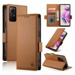 For Xiaomi Redmi Note 12S 4G Side Buckle Magnetic Frosted Leather Phone Case(Brown)