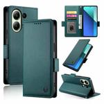 For Xiaomi Redmi Note 13 4G Side Buckle Magnetic Frosted Leather Phone Case(Dark Green)