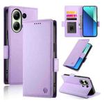 For Xiaomi Redmi Note 13 4G Side Buckle Magnetic Frosted Leather Phone Case(Purple)