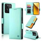 For Xiaomi Redmi Note 13 5G Side Buckle Magnetic Frosted Leather Phone Case(Mint Green)