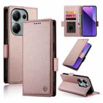 For Xiaomi Redmi Note 13 Pro+ Side Buckle Magnetic Frosted Leather Phone Case(Rose Gold)