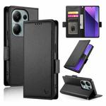 For Xiaomi Redmi Note 13 Pro+ Side Buckle Magnetic Frosted Leather Phone Case(Black)