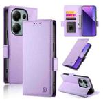 For Xiaomi Redmi Note 13 Pro+ Side Buckle Magnetic Frosted Leather Phone Case(Purple)