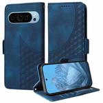 For Google Pixel 9 / 9 Pro Embossed Rhombus Starry Leather Phone Case(Blue)