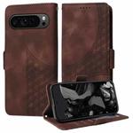 For Google Pixel 9 Pro XL Embossed Rhombus Starry Leather Phone Case(Brown)