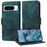 For Google Pixel 8 Pro Embossed Rhombus Starry Leather Phone Case(Green)