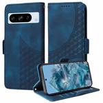 For Google Pixel 8 Pro Embossed Rhombus Starry Leather Phone Case(Blue)