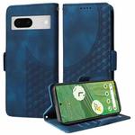 For Google Pixel 7a Embossed Rhombus Starry Leather Phone Case(Blue)