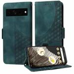 For Google Pixel 7 Pro Embossed Rhombus Starry Leather Phone Case(Green)