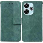 For Xiaomi Redmi 13 4G Geometric Embossed Leather Phone Case(Green)