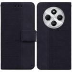 For Redmi 14C 4G Geometric Embossed Leather Phone Case(Black)