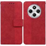 For Redmi 14C 4G Geometric Embossed Leather Phone Case(Red)