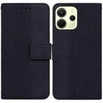For Redmi Note 14 4G 163.25mm Geometric Embossed Leather Phone Case(Black)