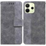 For Redmi Note 14 4G 164.84mm Geometric Embossed Leather Phone Case(Grey)