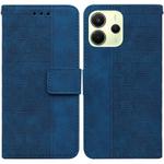 For Redmi Note 14 4G 164.84mm Geometric Embossed Leather Phone Case(Blue)