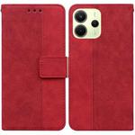 For Redmi Note 14 4G 164.84mm Geometric Embossed Leather Phone Case(Red)