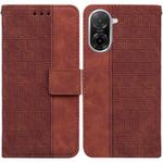 For Redmi A5 4G 173.3mm Geometric Embossed Leather Phone Case(Brown)