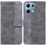 For Redmi Note 14S 4G Geometric Embossed Leather Phone Case(Grey)