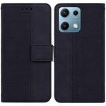 For Redmi Note 14S 4G Geometric Embossed Leather Phone Case(Black)