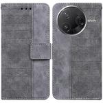 For Redmi K80 / K80 Pro / Xiaomi Poco F7 Pro Geometric Embossed Leather Phone Case(Grey)