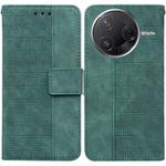 For Redmi K80 / K80 Pro / Xiaomi Poco F7 Pro Geometric Embossed Leather Phone Case(Green)