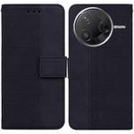 For Redmi K80 / K80 Pro / Xiaomi Poco F7 Pro Geometric Embossed Leather Phone Case(Black)