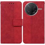 For Redmi K80 / K80 Pro / Xiaomi Poco F7 Pro Geometric Embossed Leather Phone Case(Red)